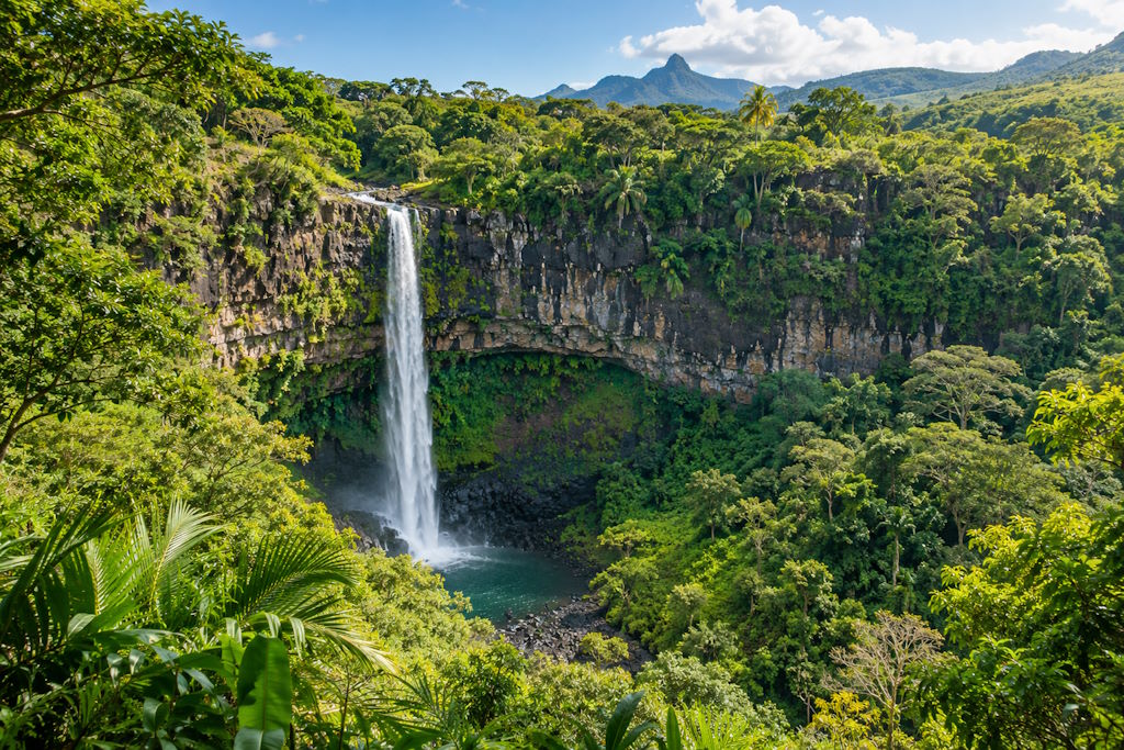 Mauritius Natur, Wasserfall. Ruhestand